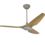 Haiku Universal Mount Outdoor Ceiling Fan with Downlight - Satin Nickel / Caramel Aluminum