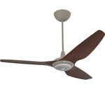 Haiku Universal Mount Outdoor Ceiling Fan with Downlight - Satin Nickel / Cocoa Aluminum