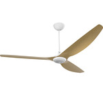 Haiku Universal Mount Outdoor Ceiling Fan with Downlight - White / Caramel Aluminum