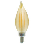 Filament C11 E12 Candelabra Base 4W 120V 2700K Satin 4-Pack - Amber