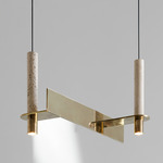 Meta Step Parallel Pendant - Polished Brass