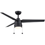 PC/DC Outdoor Ceiling Fan with Light - Black / Black