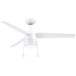PC/DC Outdoor Ceiling Fan with Light - Matte White / Matte White