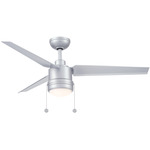 PC/DC Outdoor Ceiling Fan with Light - Silver / Silver