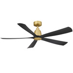 Kute Smart Ceiling Fan - Brushed Satin Brass / Black