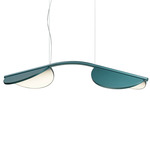 Almendra Arch Linear Pendant - White / Bay Blue Metallized