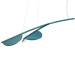 Almendra Organic Linear Pendant - White / Bay Blue Metallized