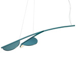 Almendra Organic Linear Pendant - White / Bay Blue Metallized