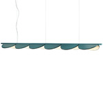 Almendra Linear Pendant - Primer / Bay Blue Metallized