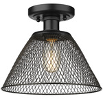 Carver Semi Flush Ceiling Light - Matte Black