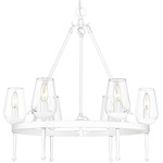 Regent Chandelier - Textured White Plaster / Clear