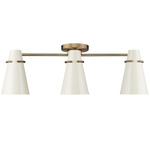 Reeva 3-Light Semi Flush Ceiling Fixture - Modern Brass / Glossy Ecru