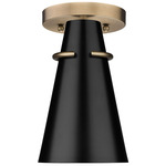 Reeva Semi Flush Ceiling Fixture - Modern Brass / Matte Black