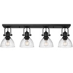 Hines Multi-Light Wall / Semi Flush Ceiling Light - Matte Black / Clear Seeded
