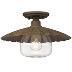 Clemence Ceiling Light - Dark Rust / Clear