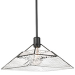 Kepler Pendant - Matte Black / Clear Water