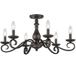 Larrick Semi Flush Ceiling Light - Rubbed Bronze