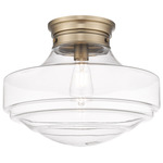 Ingalls Semi Flush Ceiling Fixture - Modern Brass / Clear