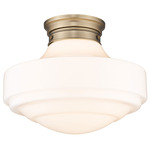 Ingalls Semi Flush Ceiling Fixture - Modern Brass / Vintage Milk
