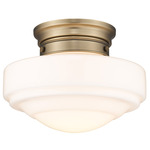 Ingalls Semi Flush Ceiling Fixture - Modern Brass / Vintage Milk