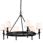 Edinburgh Chandelier - Matte Black / White
