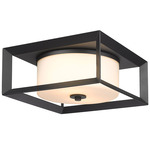 Smyth Outdoor Ceiling Light Fixture - Natural Black / Opal