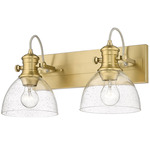 Hines Adjustable Bathroom Vanity Light - Brushed Champagne Brass / Clear Seeded