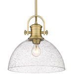 Hines Adjustable Pendant - Brushed Champagne Brass / Seeded