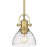 Hines Adjustable Mini Pendant - Brushed Champagne Brass / Clear Seeded / Clear Seeded