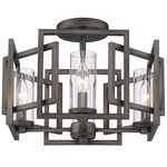 Marco Flush Mount - Gunmetal Bronze / Clear
