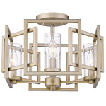 Marco Flush Mount - White Gold / Clear