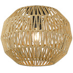 Florence Ceiling Light - Matte Black / Raffia