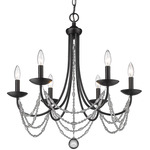 Mirabella Chandelier - Matte Black / Crystal
