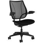 Liberty Task Chair - Black / Black Stripe Mesh Backrest/Black Corde Seat