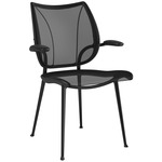 Liberty Side Chair - Black / Black Monofilament Stripe Mesh Backrest/Seat