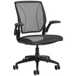 Diffrient World Desk Chair - Black / Black Pinstripe Mesh Backrest & Seat