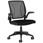 Diffrient World Desk Chair - Black / Black Stripe Mesh Backrest/Black Fabric Seat