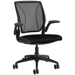 Diffrient World Desk Chair - Black / Black Stripe Mesh Back & Black Fabric Seat