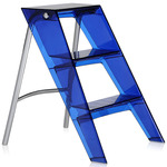 Upper Folding Stepladder - Chrome / Transparent Blue