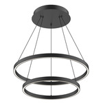Cerchio Chandelier - Black / Frosted