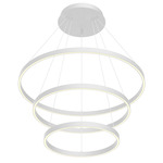 Cerchio Three Tier Chandelier - White / Frosted