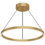 Cerchio Pendant - Brushed Gold / Frosted