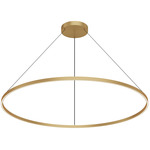 Cerchio Pendant - Brushed Gold / Frosted