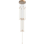 Motif Draped Multi Light Pendant - Brushed Gold / Clear