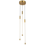 Motif Round Multi Light Pendant - Brushed Gold / Clear
