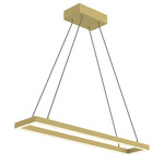 Piazza Linear Pendant - Brushed Gold / Opal