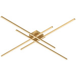 Vega Minor Semi Flush Ceiling Light - Brushed Gold / Opal