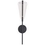 Mulberry Wall Sconce - Black / Light Guide