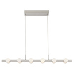 Rezz Linear Pendant - Brushed Nickel / Opal