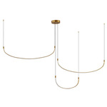 Talis Multi Light Pendant - Brushed Gold / White